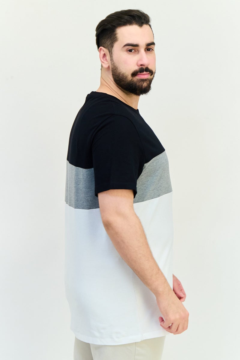 Celio Men Crew Neck Short Sleeves Colorblock T-shirt, Multicolor - Image 4